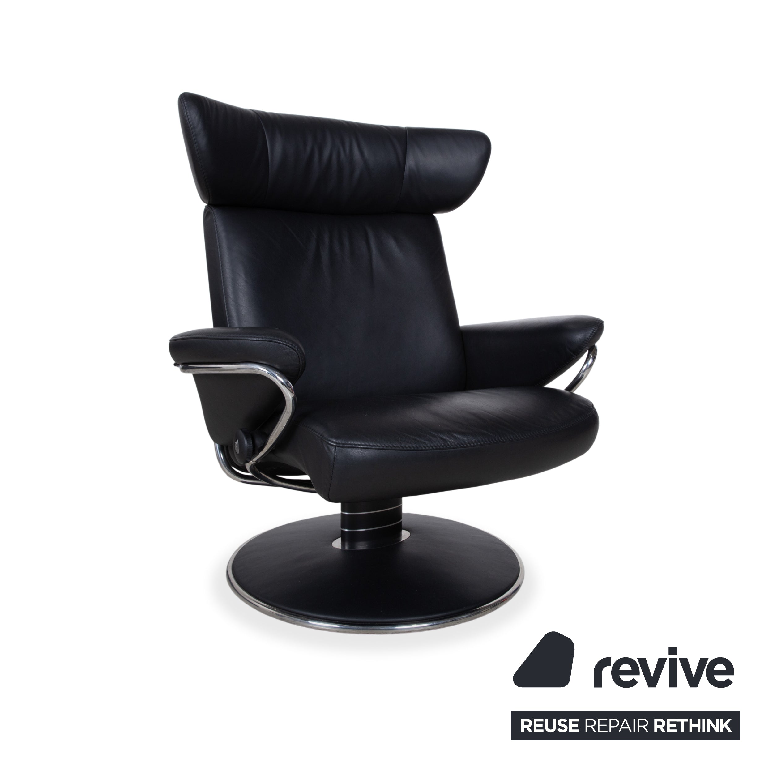 Stressless Jazz Leather Recliner Black incl. Ottoman Size L