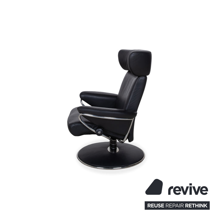 Stressless Jazz Leder Sessel Schwarz inkl. Hocker Größe L