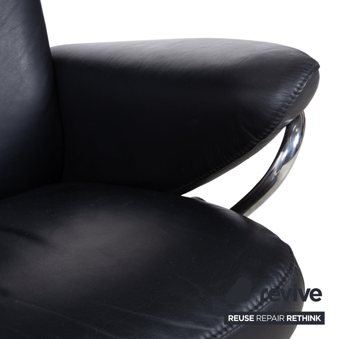 Stressless Jazz Leder Sessel Schwarz inkl. Hocker Größe L