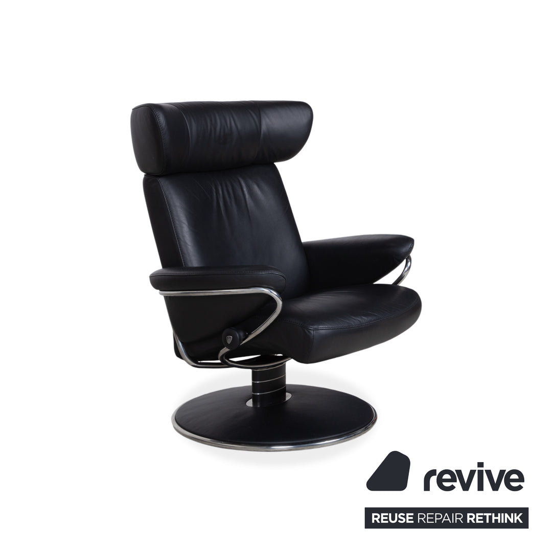 Stressless Jazz Leather Recliner Black incl. Ottoman Size L