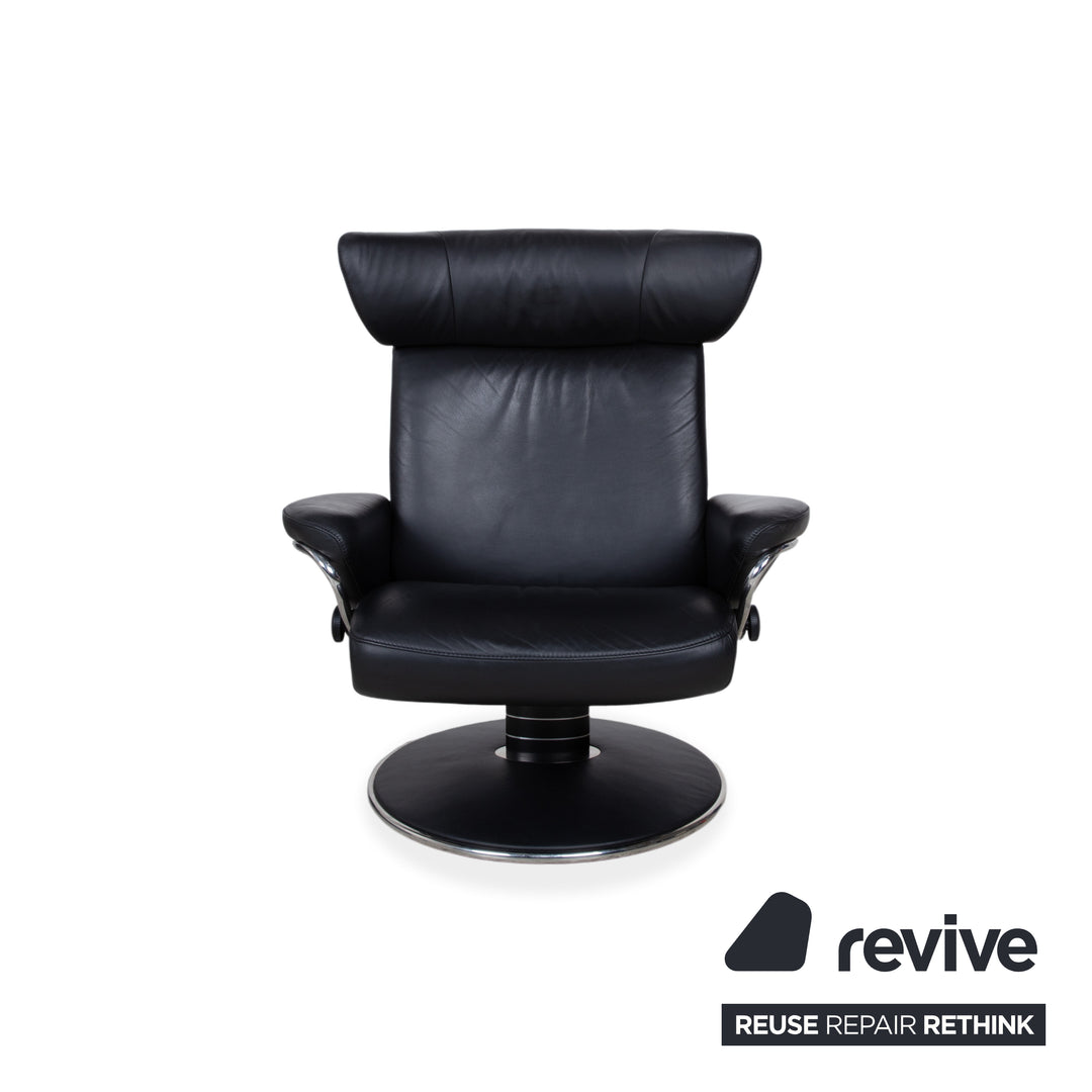Stressless Jazz Leder Sessel Schwarz inkl. Hocker Größe L