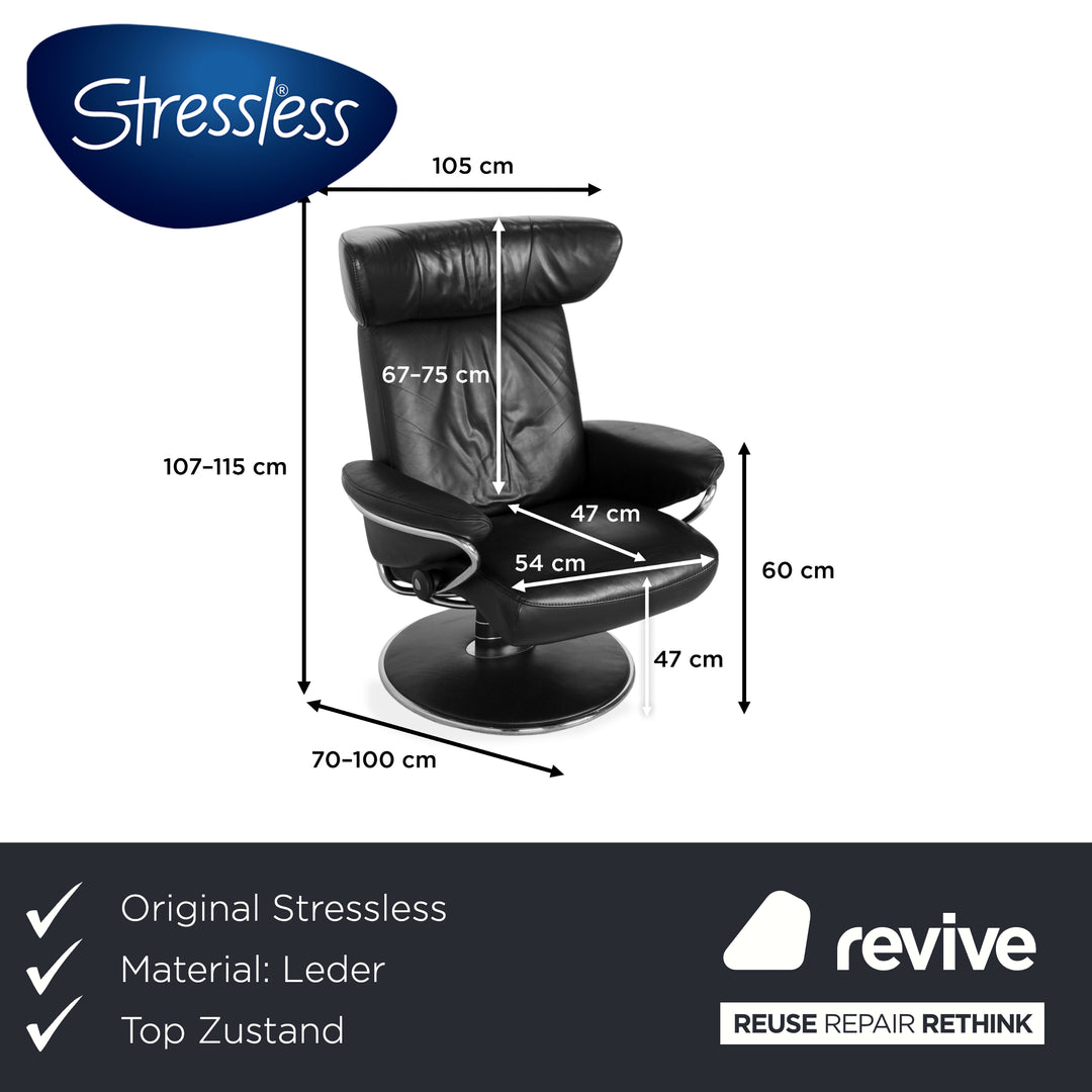 Stressless Jazz Leder Sessel Schwarz manuelle Funktion