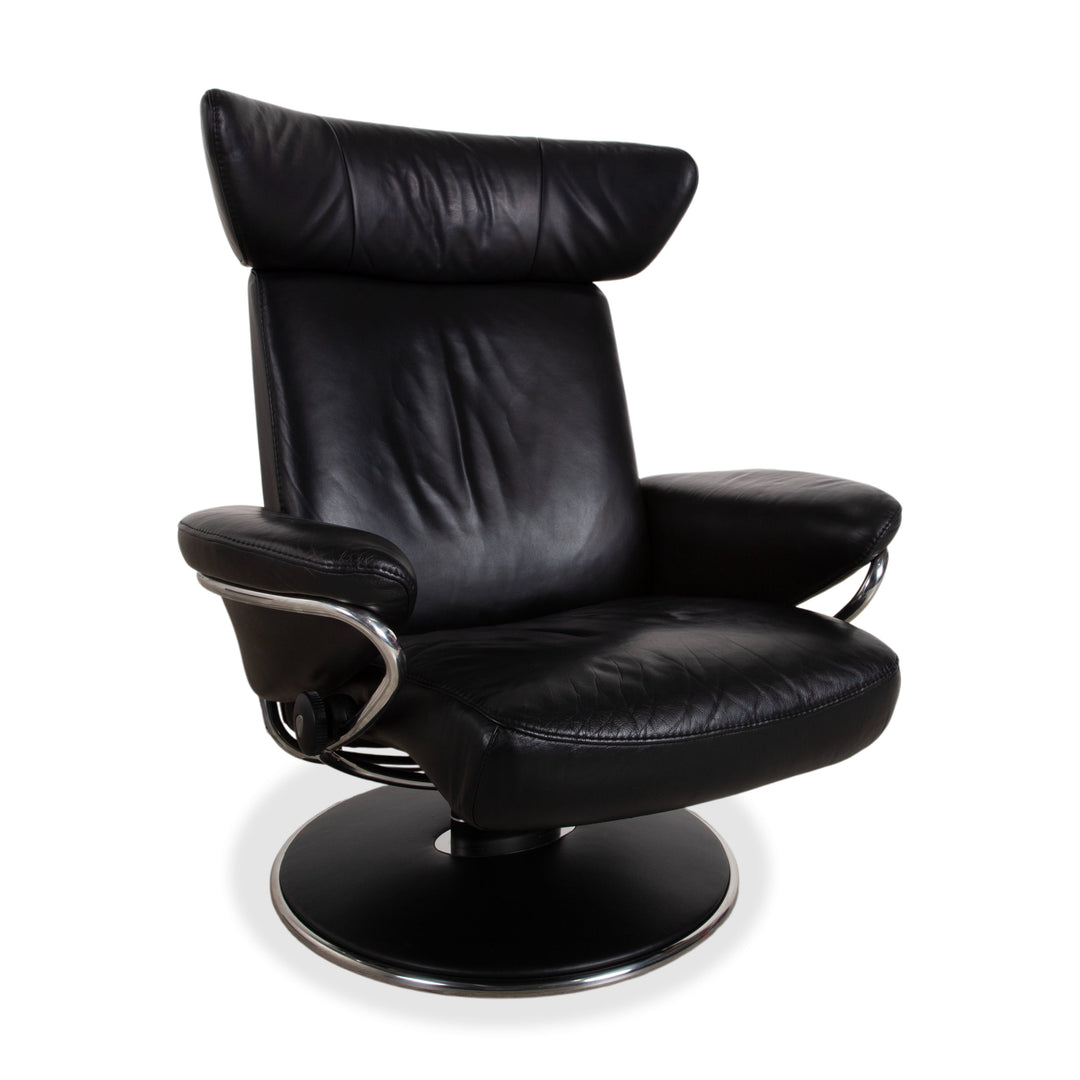 Fauteuil Stressless Jazz en cuir noir à fonction manuelle