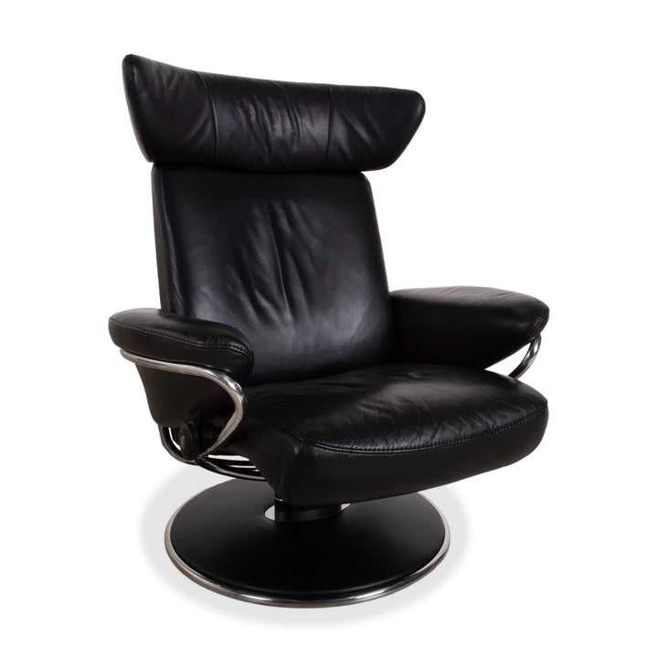 Fauteuil Stressless Jazz en cuir noir à fonction manuelle