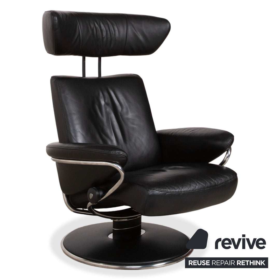 Fauteuil Stressless Jazz en cuir noir à fonction manuelle