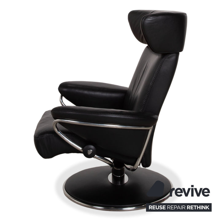 Fauteuil Stressless Jazz en cuir noir à fonction manuelle