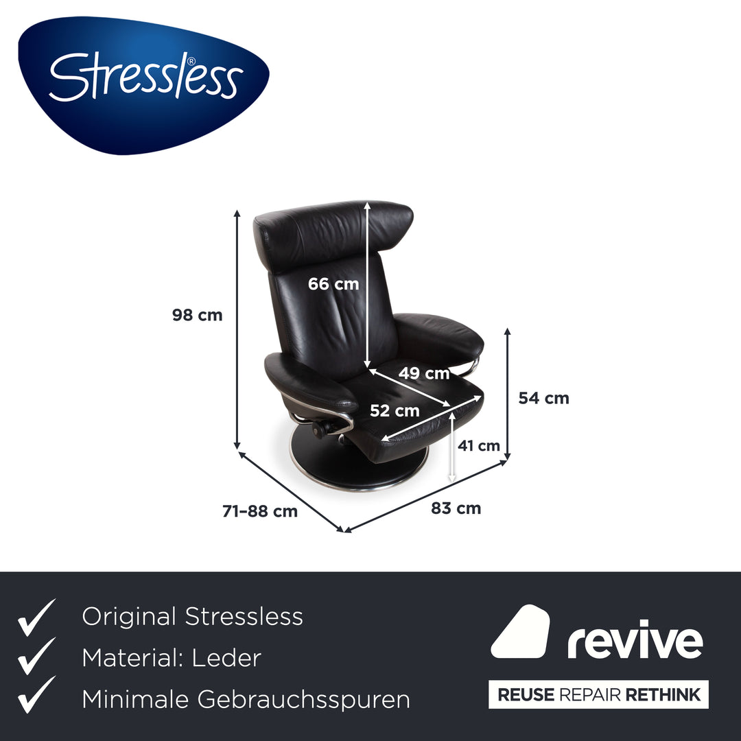 Fauteuil Stressless Jazz en cuir noir à fonction manuelle