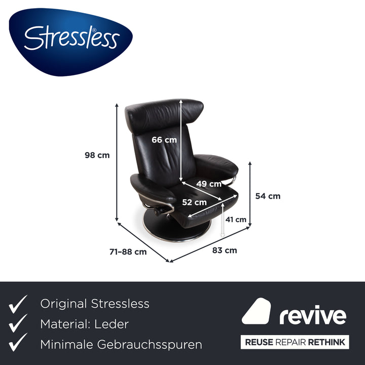Fauteuil Stressless Jazz en cuir noir à fonction manuelle