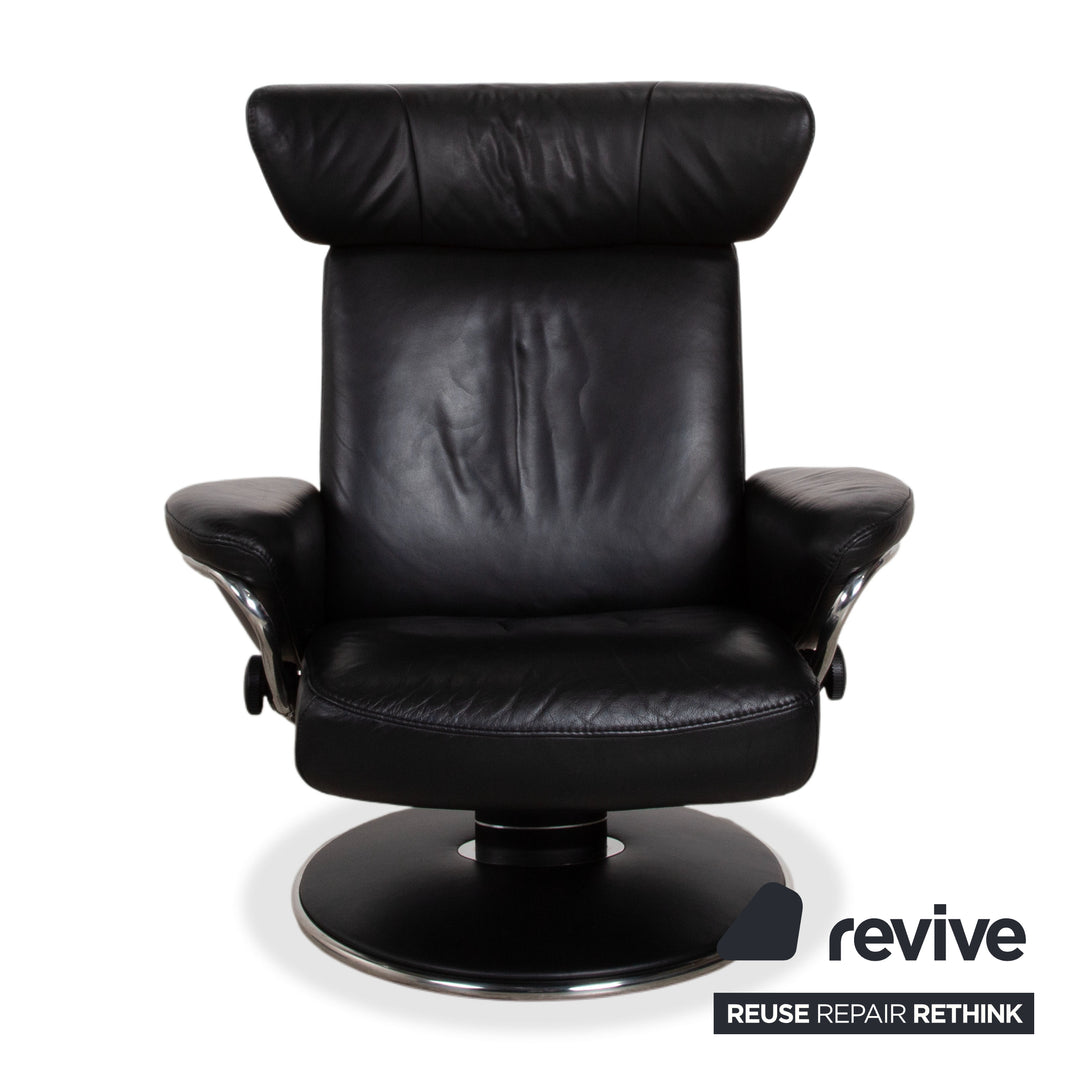 Fauteuil Stressless Jazz en cuir noir à fonction manuelle