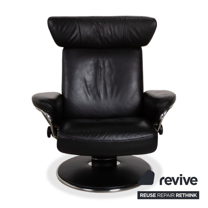Fauteuil Stressless Jazz en cuir noir à fonction manuelle