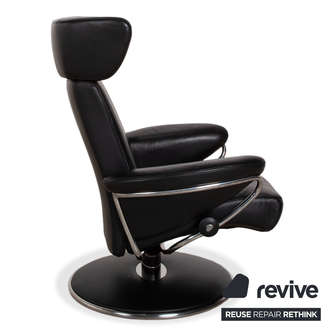 Fauteuil Stressless Jazz en cuir noir à fonction manuelle