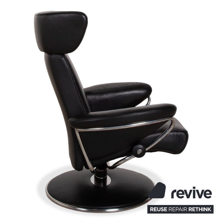 Fauteuil Stressless Jazz en cuir noir à fonction manuelle