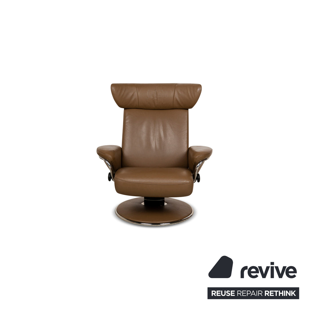 Stressless Jazz M Leather Armchair Brown incl. Stool manual function