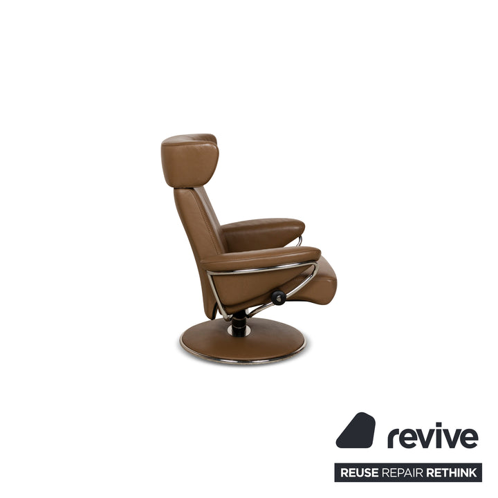Stressless Jazz M Leather Armchair Brown incl. Stool manual function