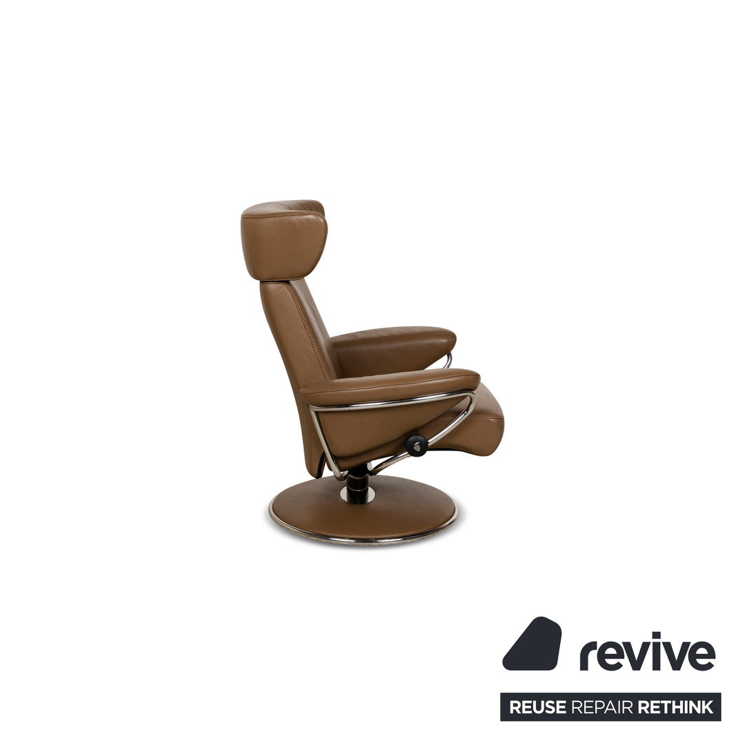 Fauteuil en cuir Stressless Jazz M marron avec tabouret fonction manuelle