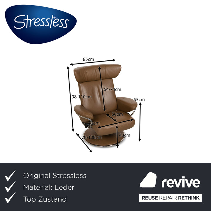 Stressless Jazz M Leder Sessel Braun inkl. Hocker manuelle Funktion