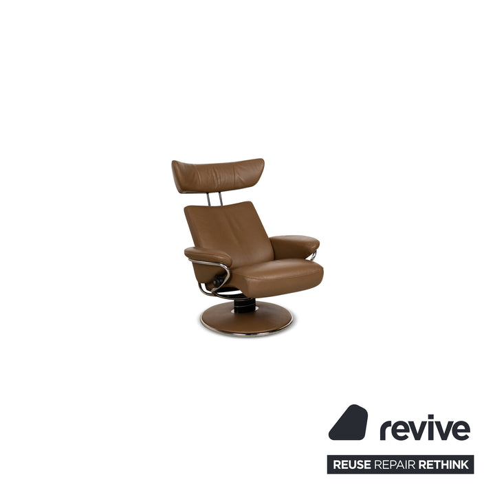 Stressless Jazz M Leather Armchair Brown incl. Stool manual function