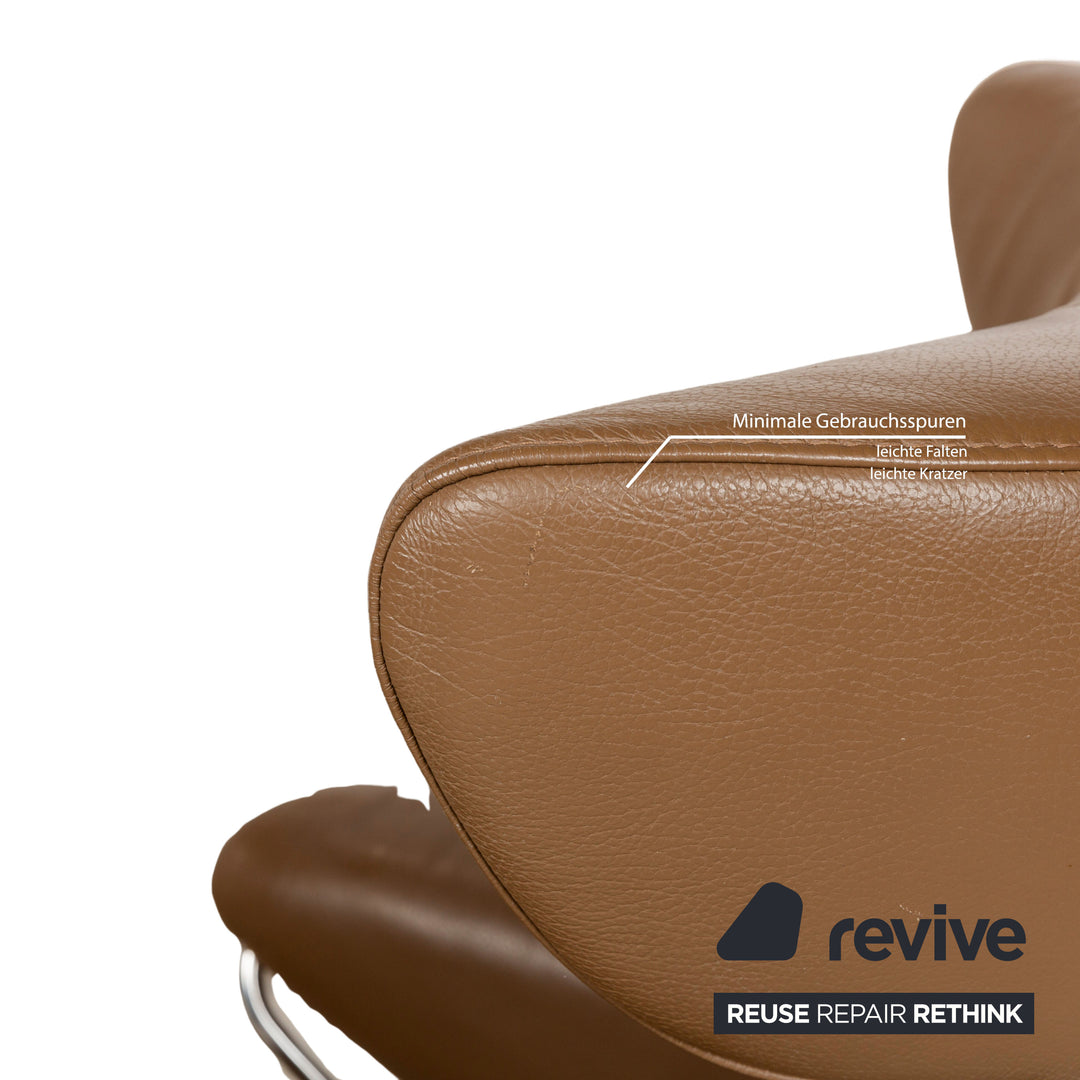 Stressless Jazz M Leather Armchair Brown incl. Stool manual function