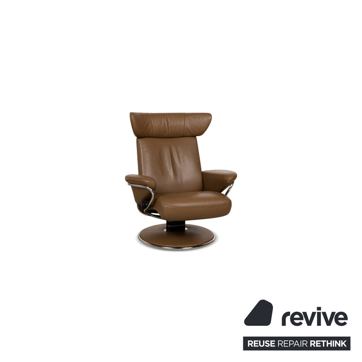 Stressless Jazz M Leather Armchair Brown incl. Stool manual function