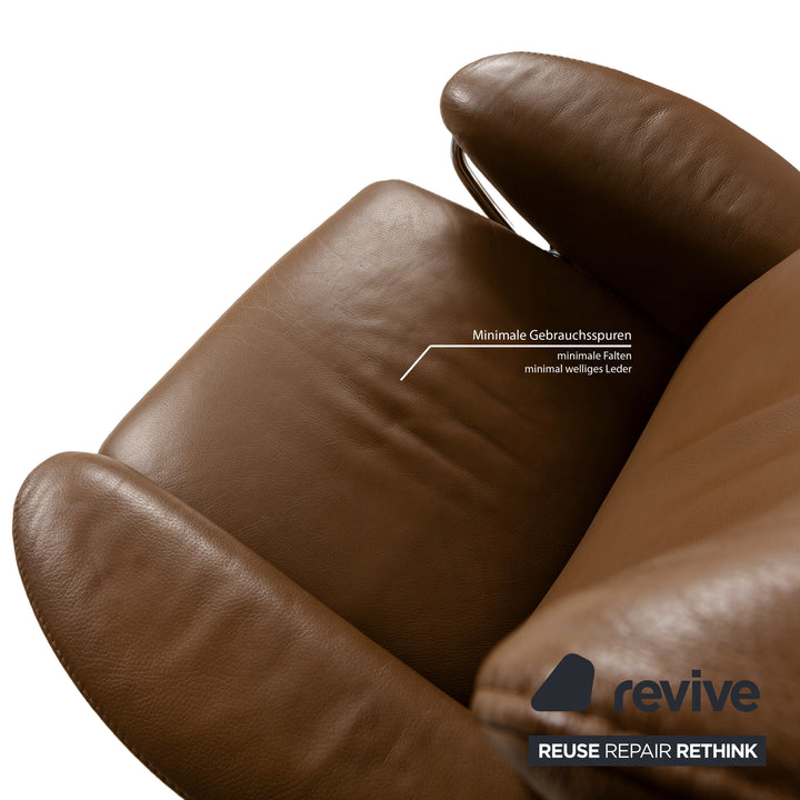 Stressless Jazz M Leather Armchair Brown incl. Stool manual function