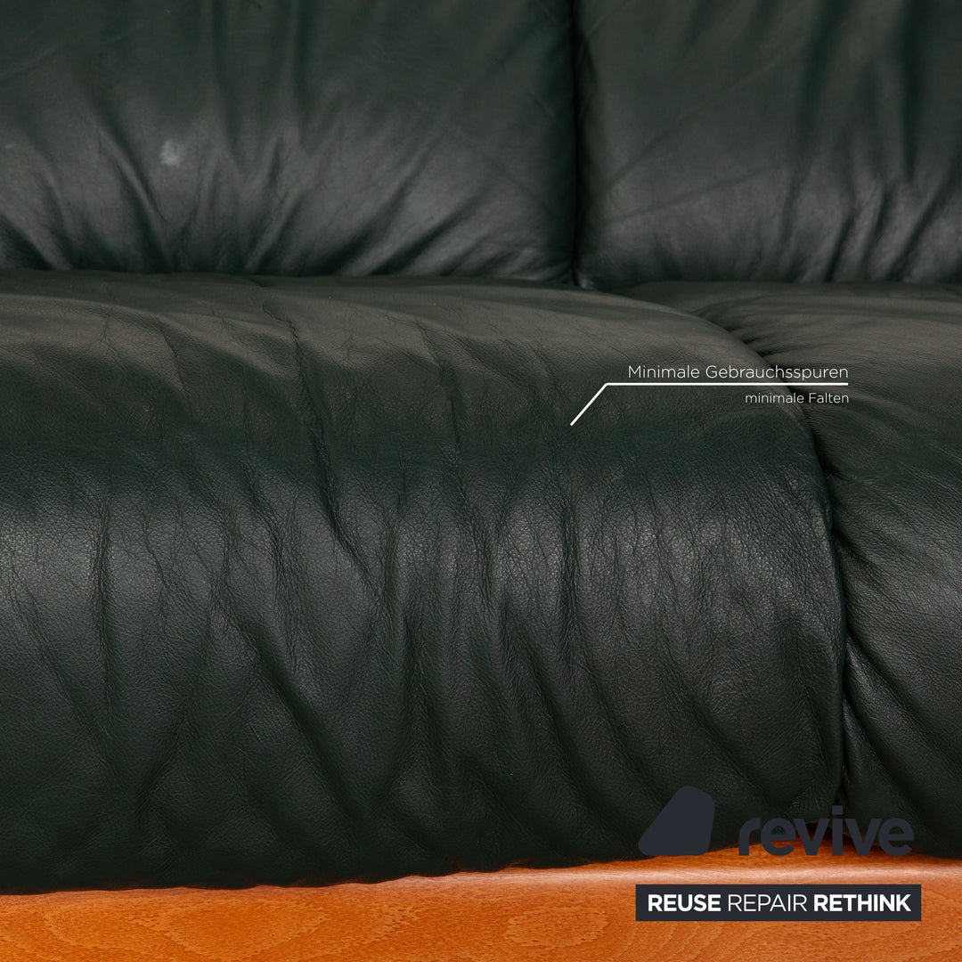 Stressless Leder Dreisitzer Dunkelgrün Sofa Couch