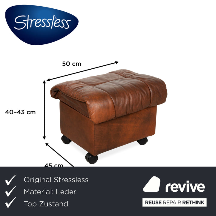 Stressless Leder Hocker Braun
