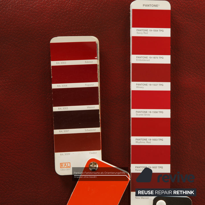 Stressless Leder Hocker Garnitur Rot manuelle Funktion Staufach 2x Hocker