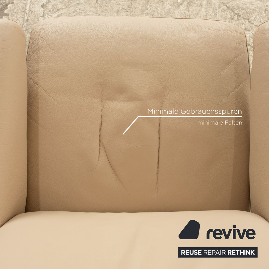 Stressless Leder Sessel Beige manuelle Funktion
