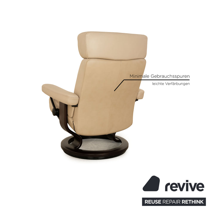 Stressless Leder Sessel Beige manuelle Funktion