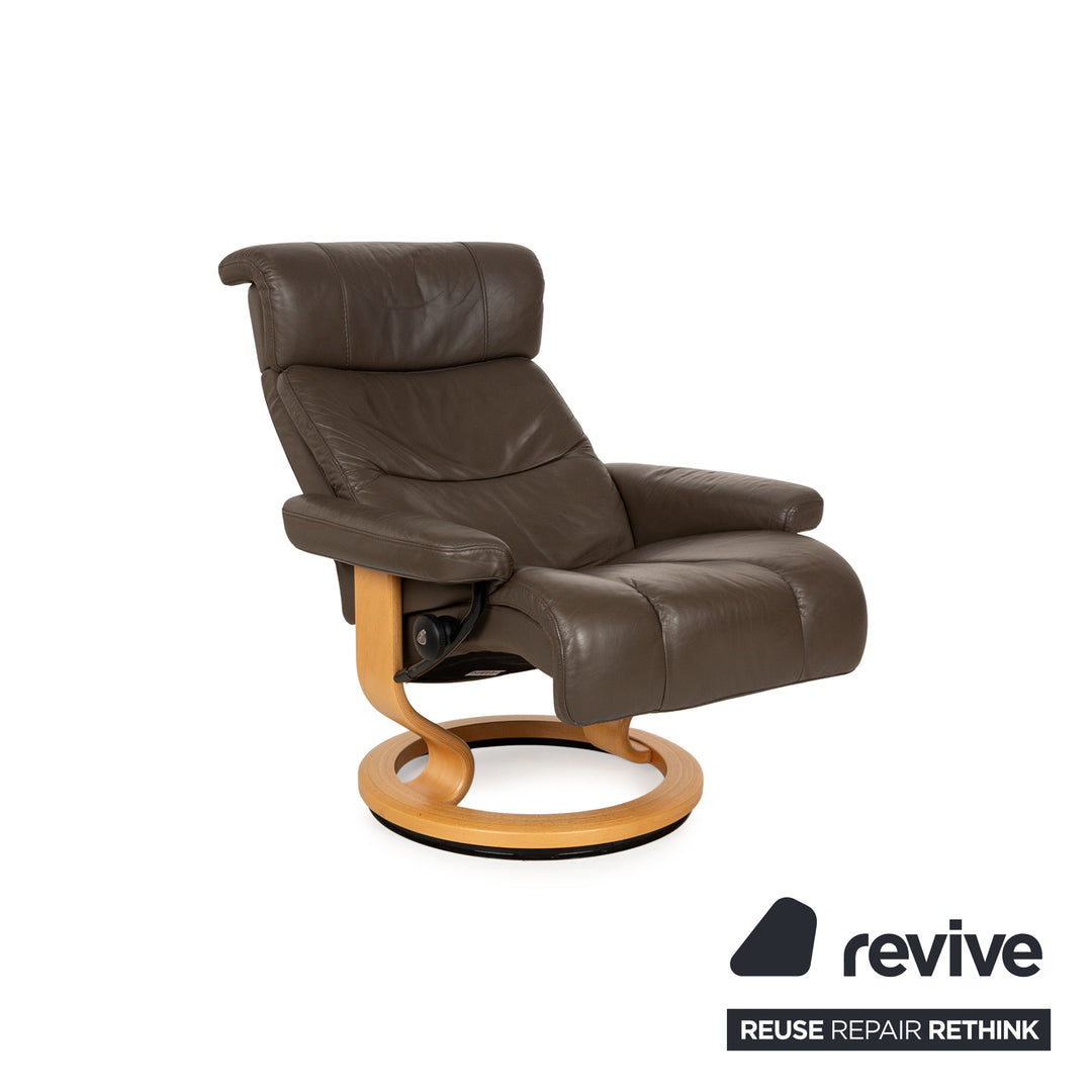 Stressless Leder Sessel Braun manuelle Funktion inkl. Hocker