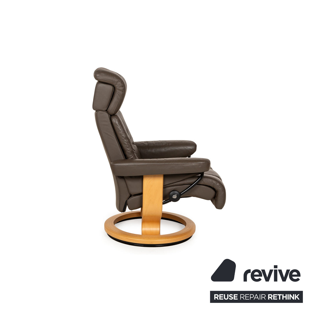 Stressless Leder Sessel Braun manuelle Funktion inkl. Hocker
