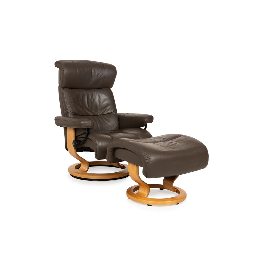 Stressless Leder Sessel Braun manuelle Funktion inkl. Hocker