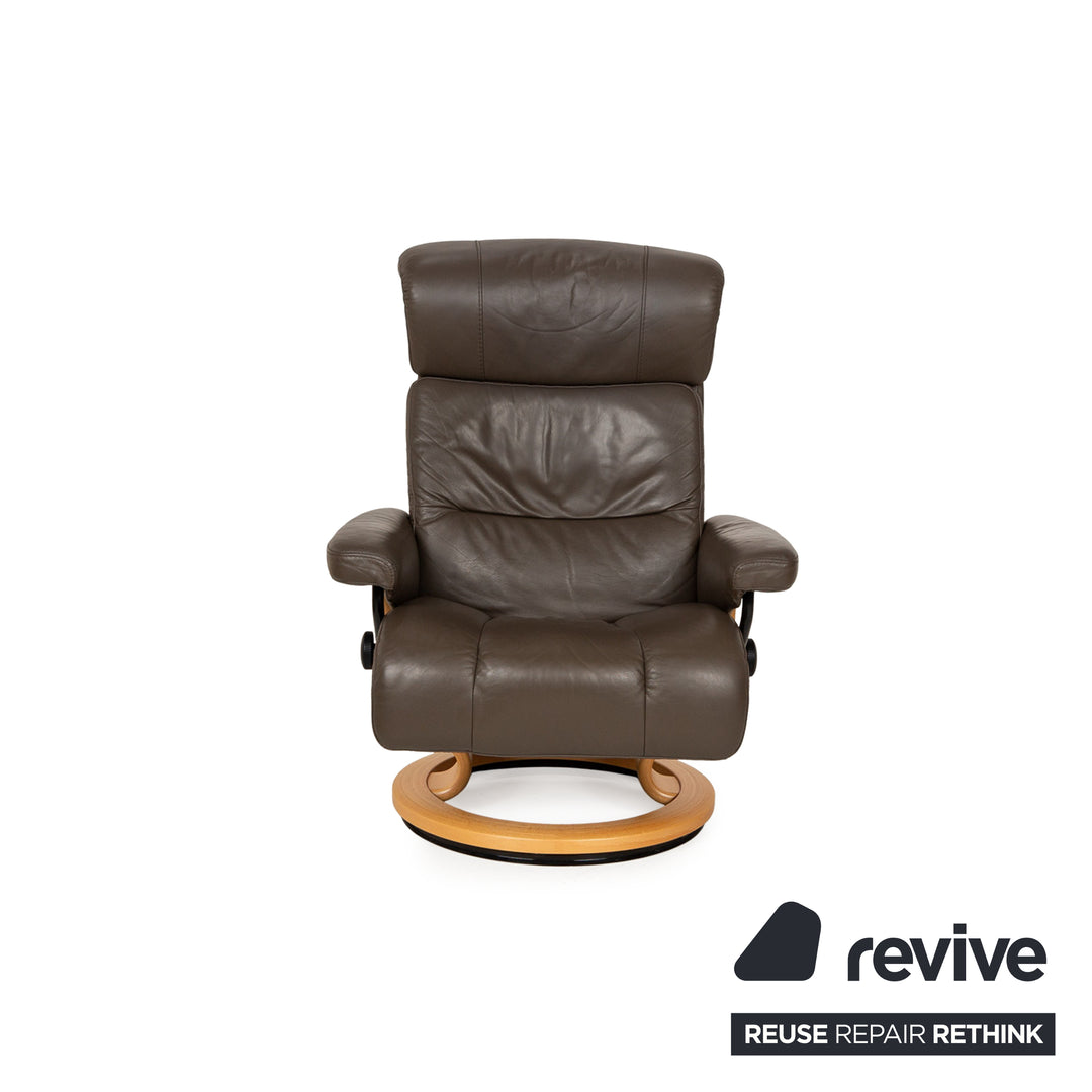 Stressless Leder Sessel Braun manuelle Funktion inkl. Hocker