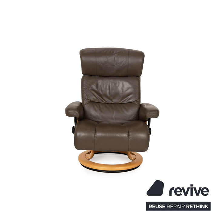 Stressless Leder Sessel Braun manuelle Funktion inkl. Hocker