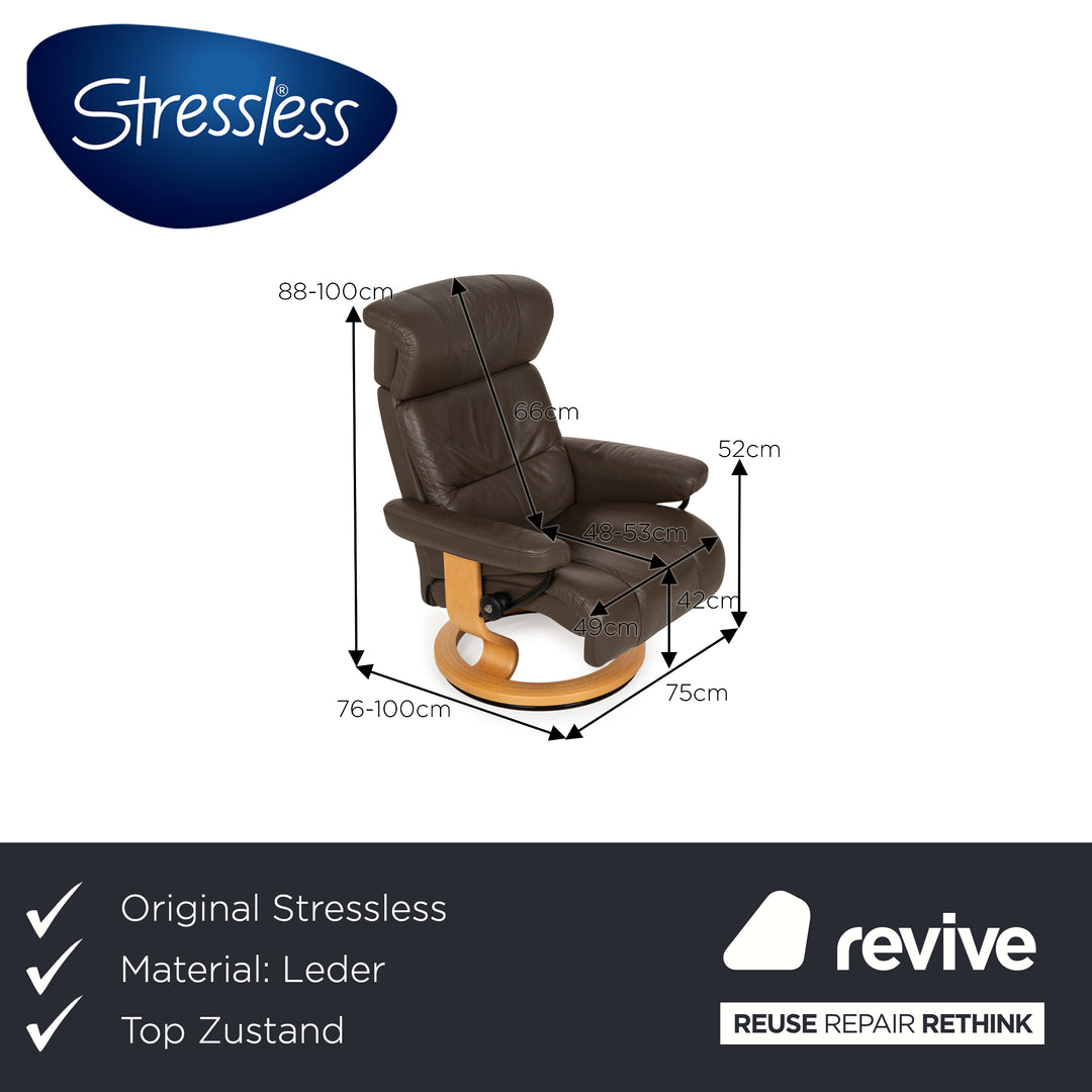Stressless Leder Sessel Braun manuelle Funktion inkl. Hocker