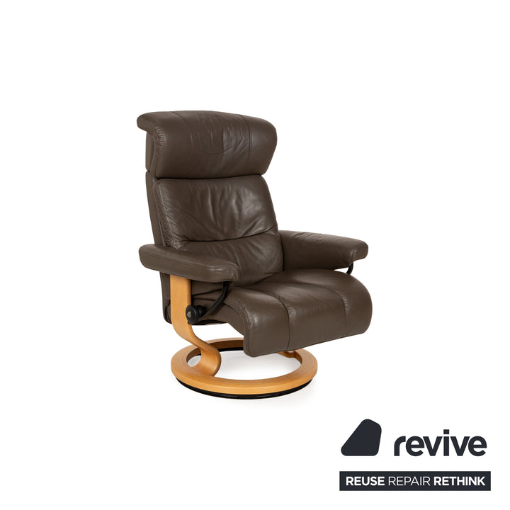 Stressless Leder Sessel Braun manuelle Funktion inkl. Hocker