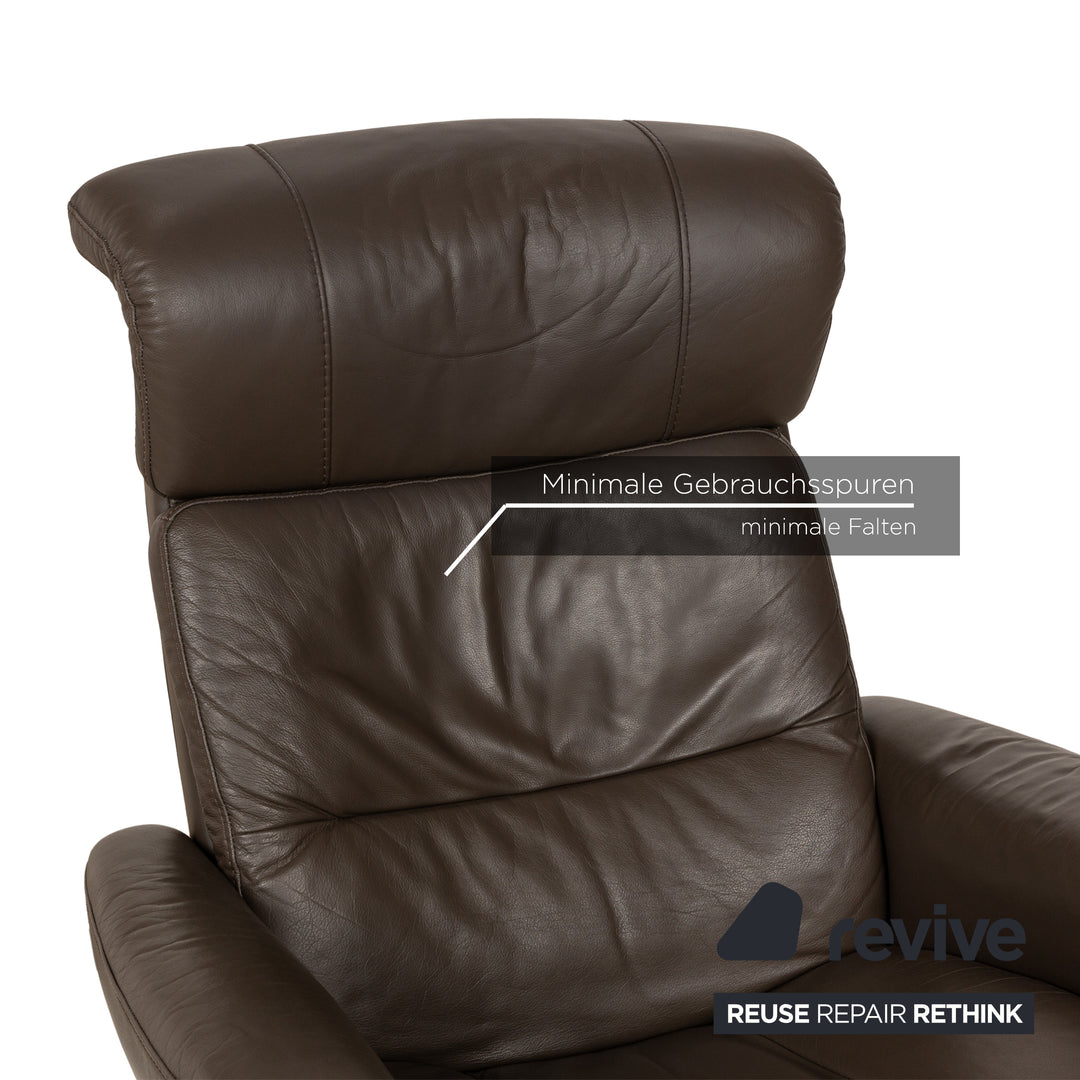 Stressless Leder Sessel Braun manuelle Funktion inkl. Hocker