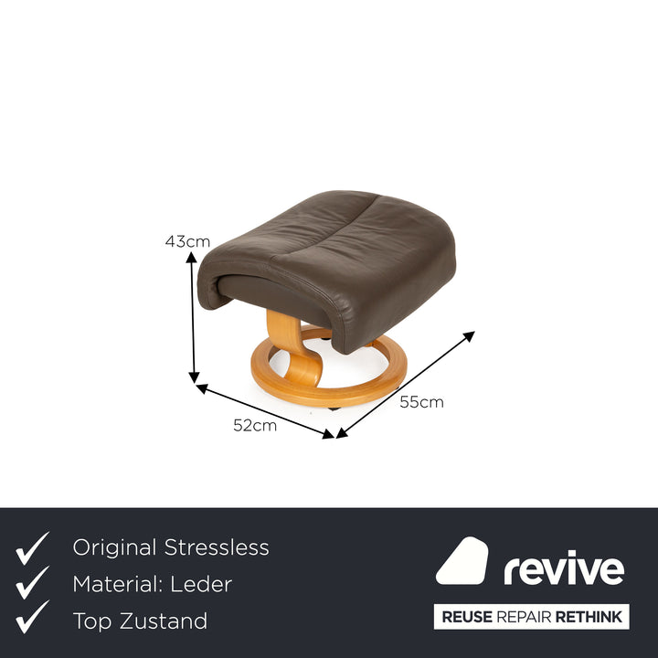 Stressless Leder Sessel Braun manuelle Funktion inkl. Hocker