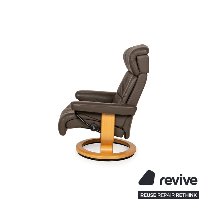 Stressless Leder Sessel Braun manuelle Funktion inkl. Hocker