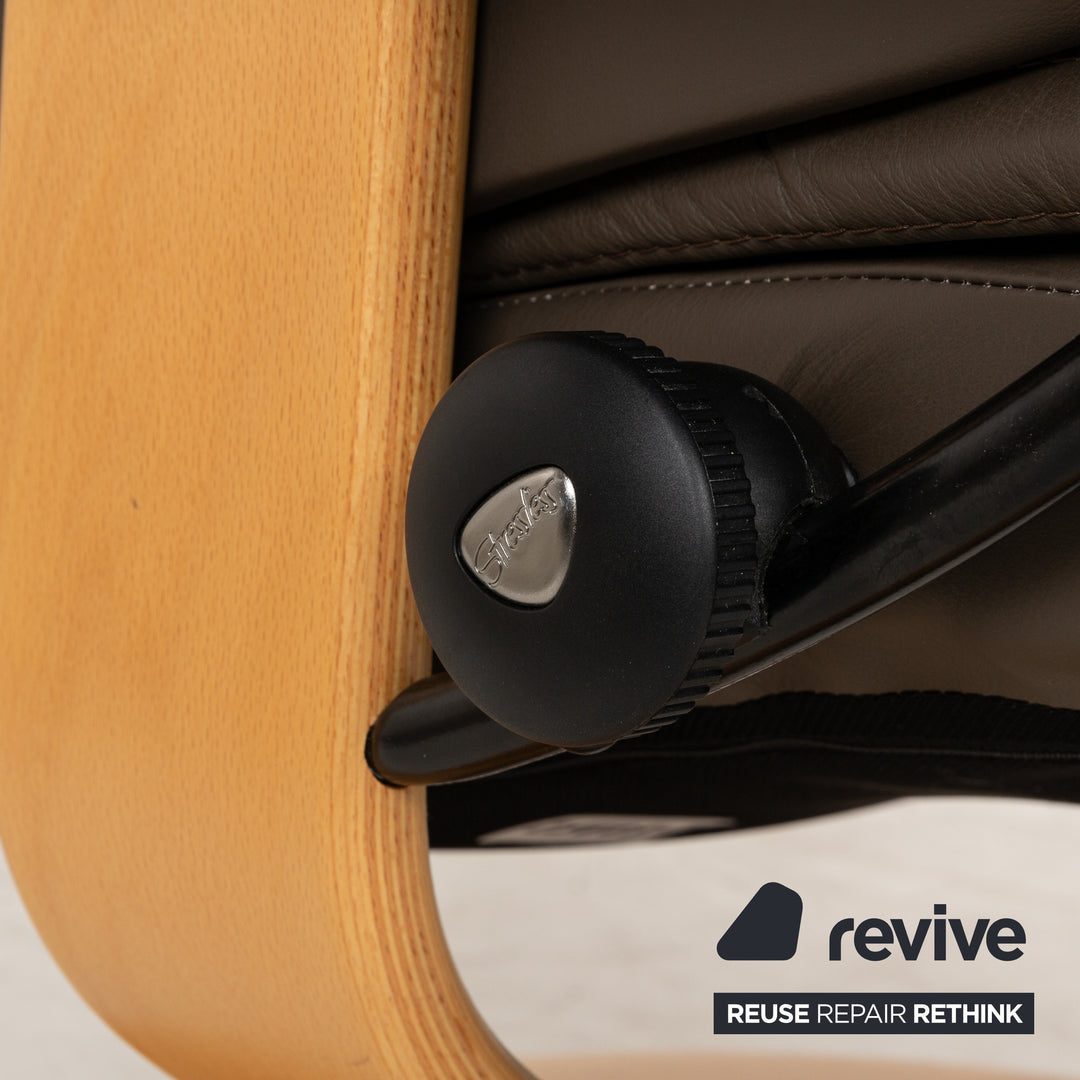 Stressless Leder Sessel Braun manuelle Funktion inkl. Hocker