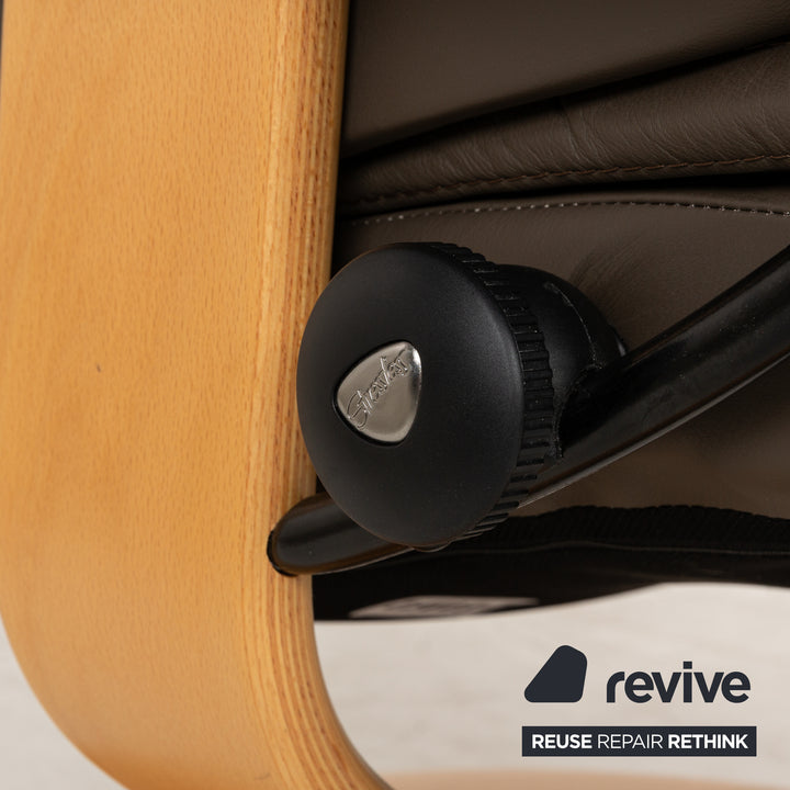 Stressless Leder Sessel Braun manuelle Funktion inkl. Hocker