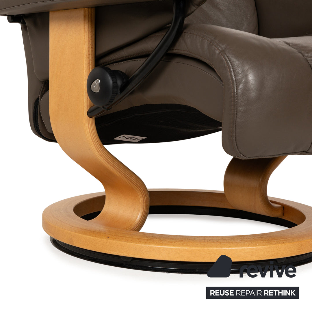 Stressless Leder Sessel Braun manuelle Funktion inkl. Hocker