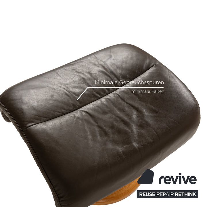 Stressless Leder Sessel Braun manuelle Funktion inkl. Hocker