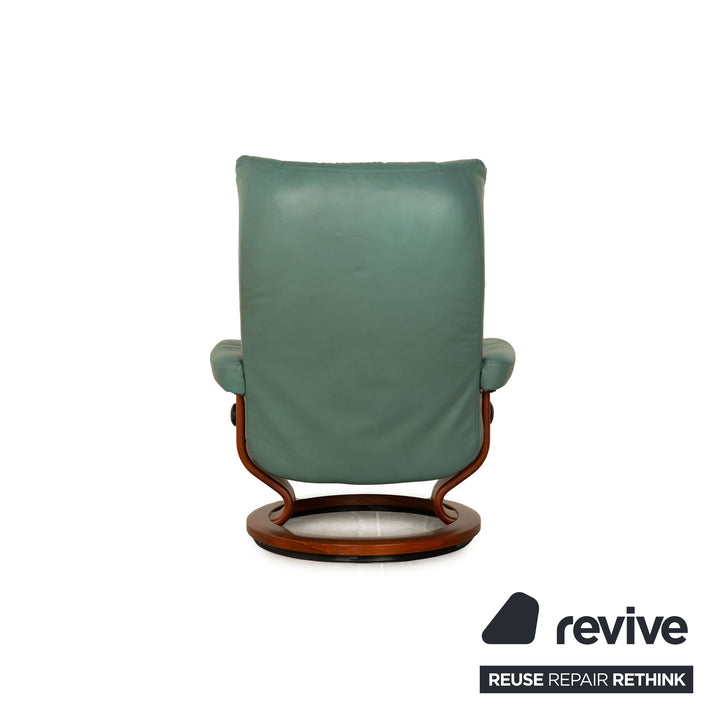 Stressless Leder Sessel Garnitur Grün manuelle Funktion Relaxsessel