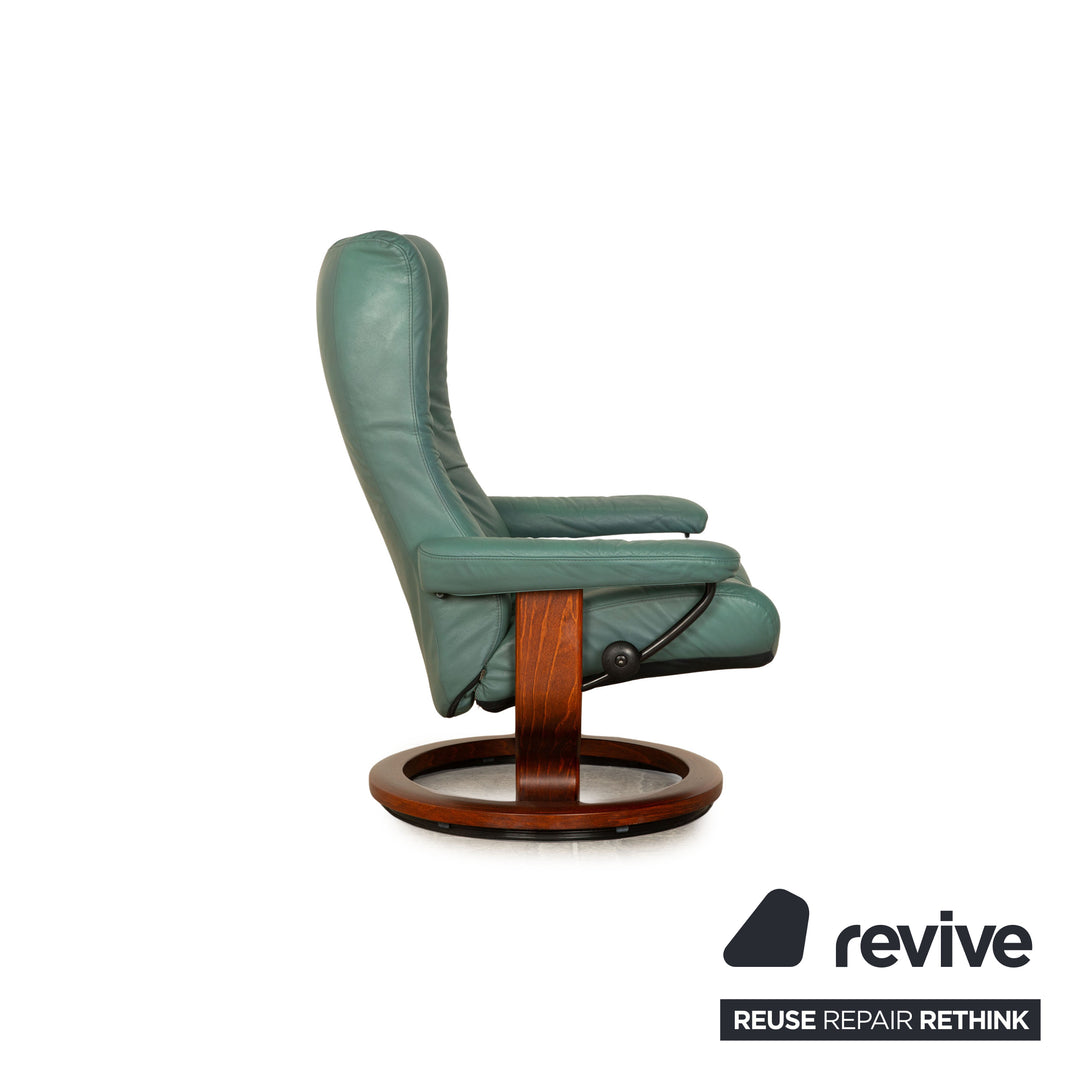 Stressless Leder Sessel Garnitur Grün manuelle Funktion Relaxsessel