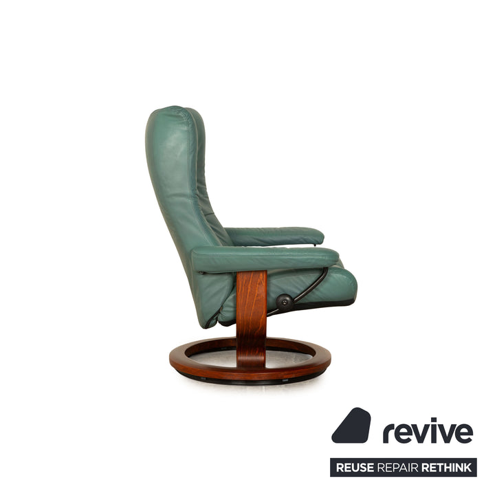 Stressless Leder Sessel Garnitur Grün manuelle Funktion Relaxsessel