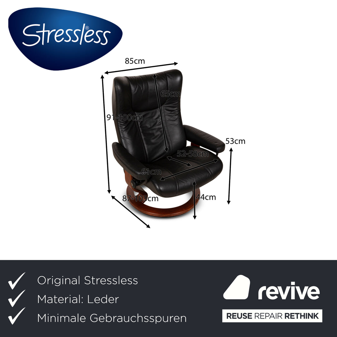 Fauteuil en cuir Stressless Noir fonction manuelle