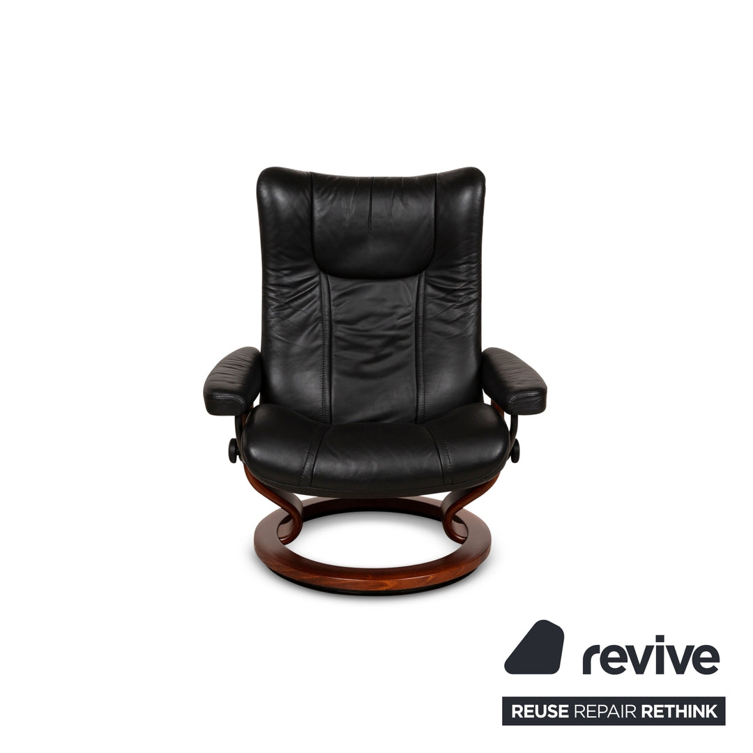 Fauteuil en cuir Stressless Noir fonction manuelle