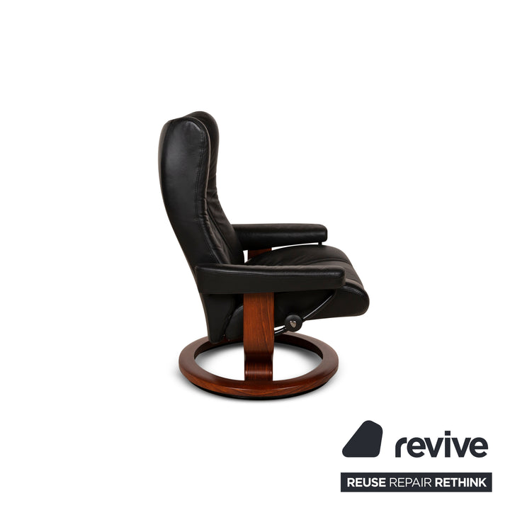 Fauteuil en cuir Stressless Noir fonction manuelle