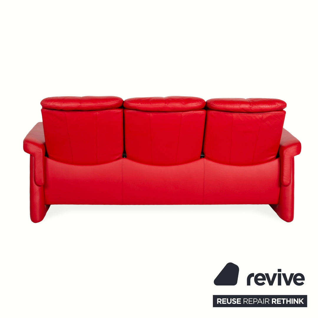 Stressless Legend Dreisitzer Leder Sofa Rot manuelle Funktion Couch